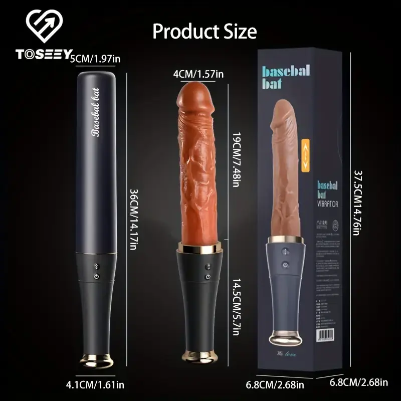 Thrusting Dildo Vibrator Sex Toys - Realistic Baseball Vibrating Dildo Heating Vibrators with 10 Thrusting & 10 Vibrating Modes for G Spot Anal Dildos
