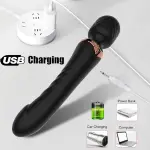 Sandfox Dual Motor Magic Wand Vibrator, 10 Modes G-Spot Massager, Rechargeable Lithium Battery, Clitoris Stimulator Dildo for Women, Anal Plug Toys for Adult