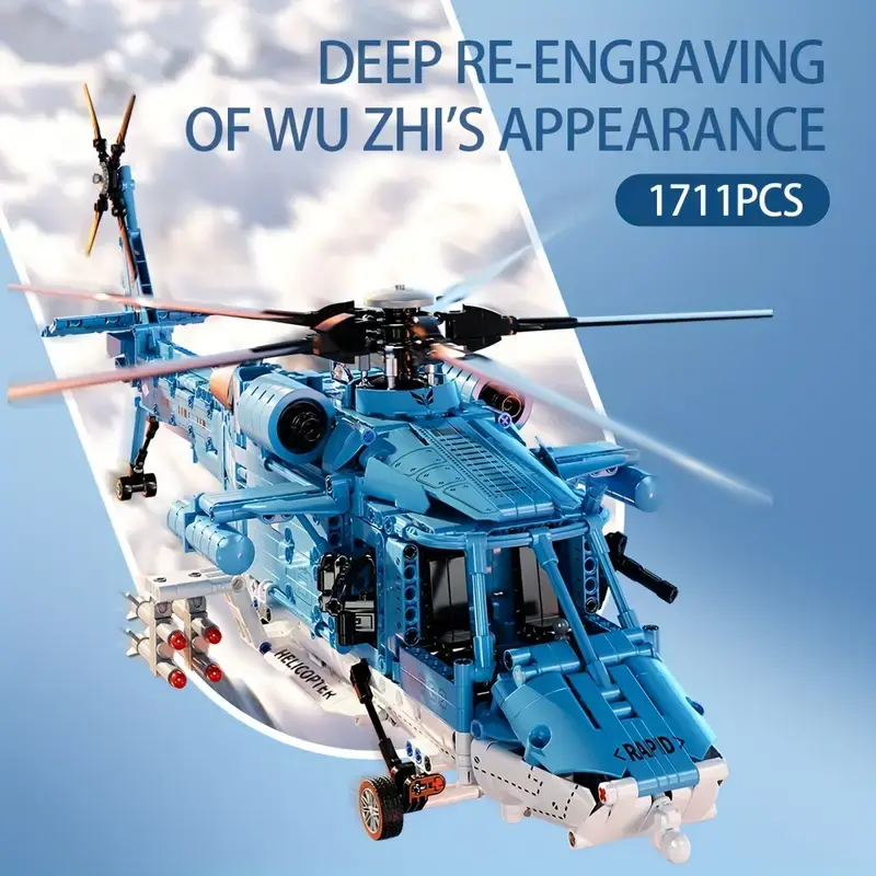 1711pcs 1:35 Special Ops Rotorcraft - Stabilized Rotors & Quick-Swap Pods w/ Command Platform | Arctic Mission Gifts: Halloween to Valentine