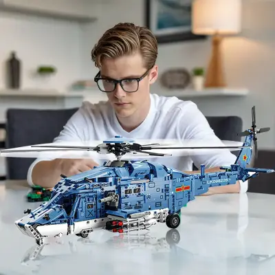 1711pcs 1:35 Special Ops Rotorcraft - Stabilized Rotors & Quick-Swap Pods w/ Command Platform | Arctic Mission Gifts: Halloween to Valentine