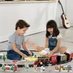 Electric Train Set for Kids Boys and Girls, Classic Christmas Train Toys, Steam Locomotive Engine, Lights & Sound, Tracks, Birthday Toy