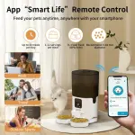 7L PAPIFEED Cat Intelligent Automatic Feeder - Wi-Fi Control, Timed Dosing, Dual Bowl Feeder for Multi-Cat Family - Large Capacity Pet Feeder