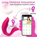Rechargeable App-Controlled Wearable Vibrator for Couples - Wireless Panty Vibrator with Long Distance Control, Adult Sex Toy for Women