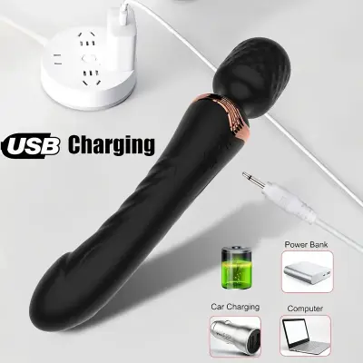 Sandfox Dual Motor Magic Wand Vibrator, 10 Modes G-Spot Massager, Rechargeable Lithium Battery, Clitoris Stimulator Dildo for Women, Anal Plug Toys for Adult