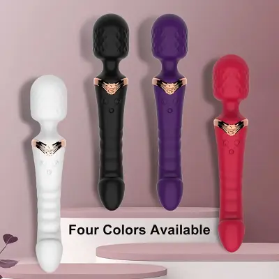 Sandfox Dual Motor Magic Wand Vibrator, 10 Modes G-Spot Massager, Rechargeable Lithium Battery, Clitoris Stimulator Dildo for Women, Anal Plug Toys for Adult