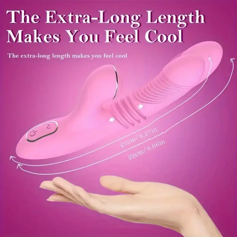 1pc Dual Motor Heated G-Spot Suction Vibrator, Telescopic Clitoris Sucking Dildo with Nipple Stimulator, Rechargeable Lithium Battery Powered, Skin-Friendly Adult for Female Pleasure