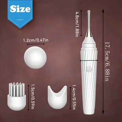 1pc Ultimate Stimulate Vibrator with 10 Intense Pleasure Modes & 3 Soft Silicone Heads - Rechargeable Battery-Powered Discreet Self-Care for Women
