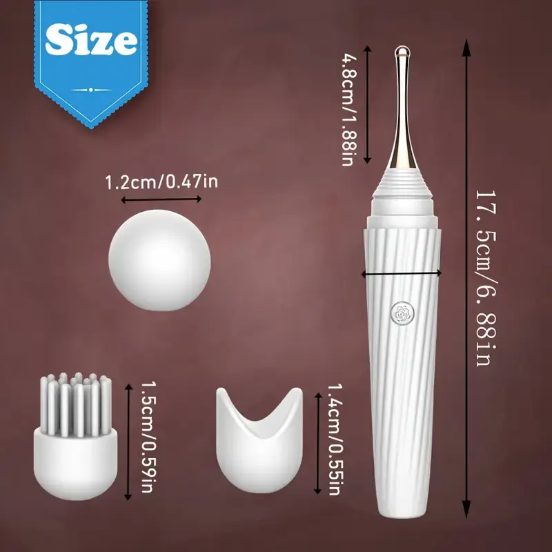 1pc Ultimate Stimulate Vibrator with 10 Intense Pleasure Modes & 3 Soft Silicone Heads - Rechargeable Battery-Powered Discreet Self-Care for Women