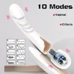 Powerful Dildos Vibrator Dual motor silicone Wand G-Spot Massager 10 modes Sex Toy for Couple Clitoris Stimulator for Adult