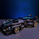 Car Building Blocks Toy, Cool Black And Golden Sports Car Assembly Set, Creative Car Insert, ABS Material, Perfect for Family/Friends/Birthdays And Holidays Gift