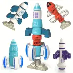 DIY Magnetic Robot Building Toy for Kids 3-5, 33pcs STEM Stacking Playset with Storage Box, Rocket Robot Creative Kit, Magnet Toys Gift for 3+ Years Old Boys & Girls