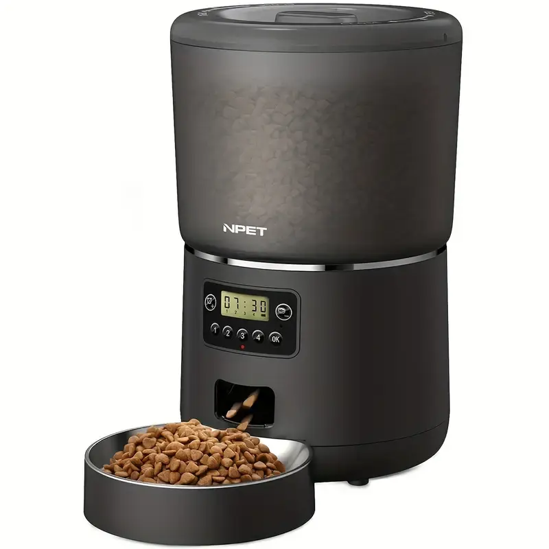 [Timed Pet Feeder, TUYA APP] 4L Automatic Timed Pet Feeder - Programmable Cat Dry Food Dispenser with TUYA APP SET