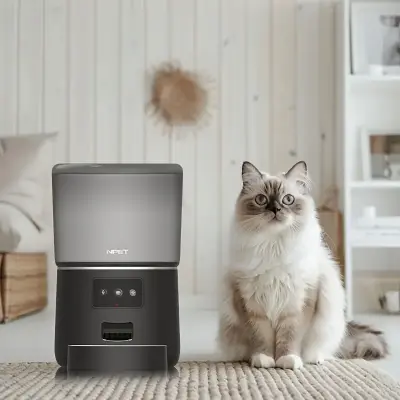 [Timed Pet Feeder, TUYA APP] 4L Automatic Timed Pet Feeder - Programmable Cat Dry Food Dispenser with TUYA APP SET
