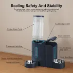 Automatic Gravity Cat Food Feeder And Water Dispenser Stainless Steel Two-in-One Set Large Capacity Dispenser for Pets Dogs, Puppies, Kittens